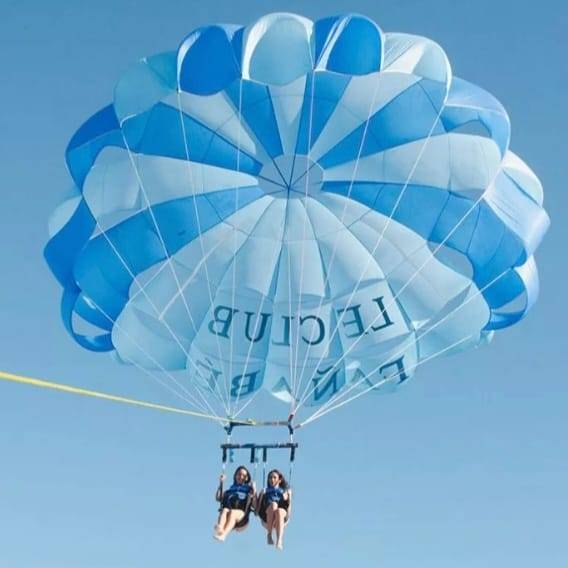 Paragliding from boat